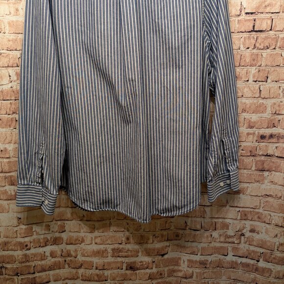 Five Four Long Sleeve Button Down Blue/White Stripe Size 2XL - Picture 9 of 13